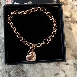 Heart initial bracelet